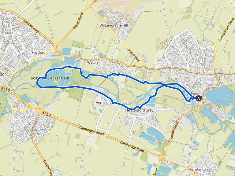Godmanchester Nature Reserve, Houghton Meadows & the River Great Ouse loop from St Ives hike